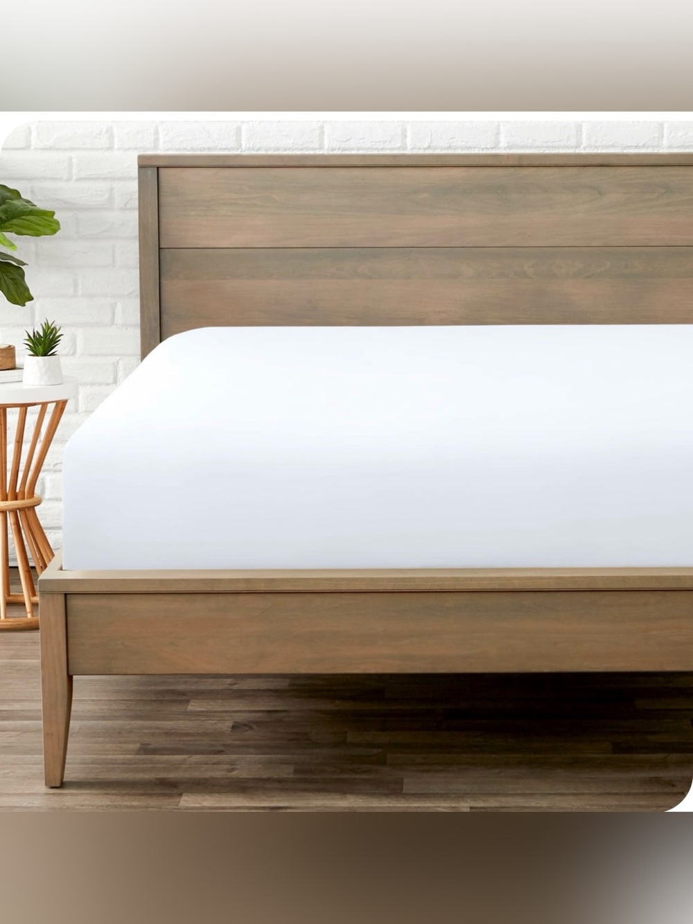 Bare Home Queen Premium Microfiber White Fitted Sheet